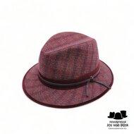 jos van dijck fedora tweedhoed plaid bordeaux