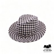 mida fedora checkers ruit zwart en wit