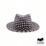 mida fedora checkers ruit zwart en wit