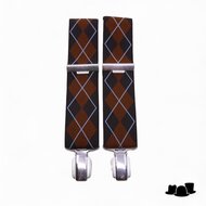 daspartout klassieke bretels 35mm small clips ruit cognac avio grijs