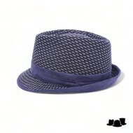 jos van dijck trilby wolmix suedine navy argyle