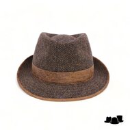 jos van dijck trilby wol visgraat taupe bruin