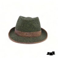 jos van dijck trilby wol visgraat groen bruin