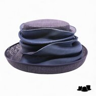 whiteley sinamay rechte bol silk navy licht verkleurd