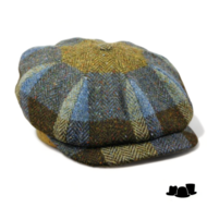 City Sport Newsboy Cap Donegal Tweed Groen Blauw