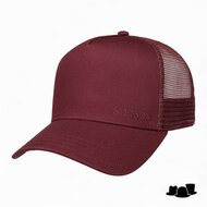 stetson trucker cap cotton mesh burgundy