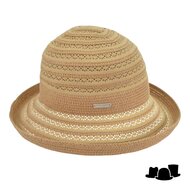 seeberger cloche met omslag flower po nut brown