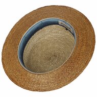 stetson boater palm straw cognac