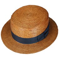 stetson boater palm straw cognac