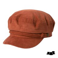 brixton fiddler fisherman cap corduroy cotton terracotta