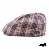 alfonso d este ivy flatcap katoen beige bruin ruit