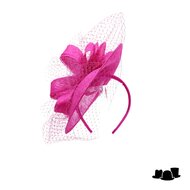 bedacht fascinator ines krullen sinamay en voile magenta