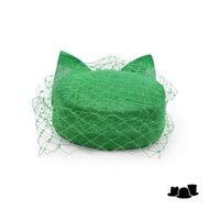 maddox dopje sinamay met voile emerald green