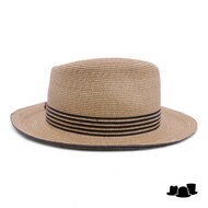 bedacht zomer fedora josie papiermix camel zwart