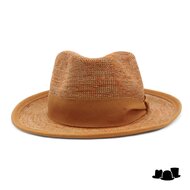 bedacht zomer fedora flora raffia burnt orange