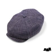 stetson newsboy cap hatteras linnen mix bruin blauw