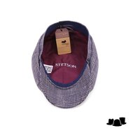 stetson newsboy cap hatteras linnen mix bruin blauw