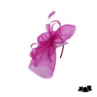 fischer fascinator loops and feathers crine magenta