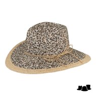 hatland fedora charlotte raffia mix leopard naturel