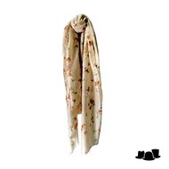 onkar zomer sjaal katoenmix meadow flowers beige