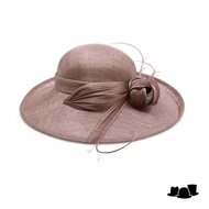 maddox occasion hat buntal sinamay en veren coffee