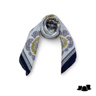 onkar neckerchief boho satijn beige white black