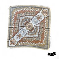 onkar neckerchief boho satijn beige white camel