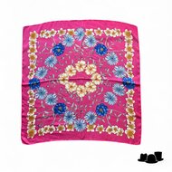 onkar zomer neckerchief sjaaltje satijn botanic fuchsia