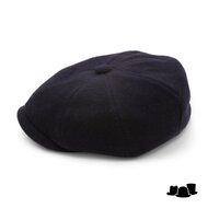 alfonso deste kyoto newsboy cap cashmere wolmix zwart