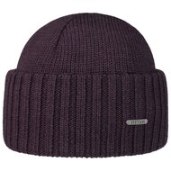 stetson beanie northport merino wool knit plum