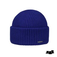 stetson beanie simple merino wool thick knit indigo