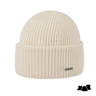 stetson beanie simple merino wool thick knit ivory