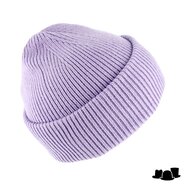 fiebig knitted beanie met omslag lilac