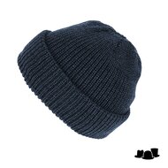 fiebig beanie muts gemeleerd merino wolmix marine blauw