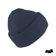 fiebig knitted beanie met omslag navy