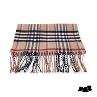 panizza sjaal tartan beige zwart rood en wit