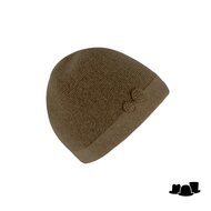 fiebig beanie woolmix melange 2 buttons brown