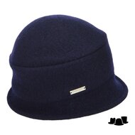 seeberger cloche softvilt boiled wool marineblauw