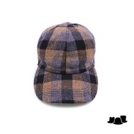 wigens baseball classic cap wool cashmere check grey beige