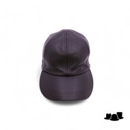 wigens baseball classic cap met oorklep leder dark brown