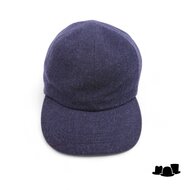 wigens baseball classic cap met oorklep wol blue melange