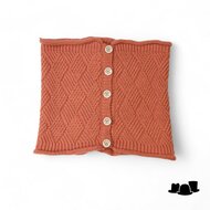 seeberger colsjaal met knoopjes wolmix burnt orange