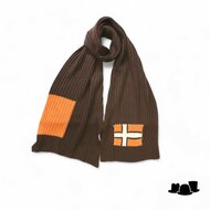 merino knitted sjaal noorse vlag merino wolmix bruin