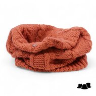 seeberger gebreide colsjaal cable wolmix burnt orange