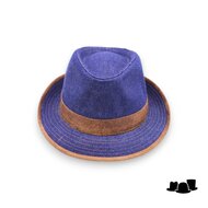 jos van dijck trilby katoen vegan leather blue jeans