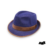 jos van dijck trilby katoen vegan leather blue jeans