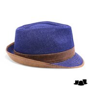 jos van dijck trilby katoen vegan leather blue jeans