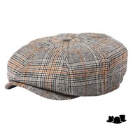 brixton brood snap cap po plaid grey orange