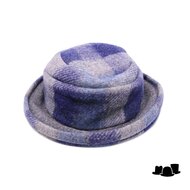 panizza cloche wolmix tartan blauw en grijs