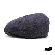 stetson newsboy cap hatteras wool linen dark grey